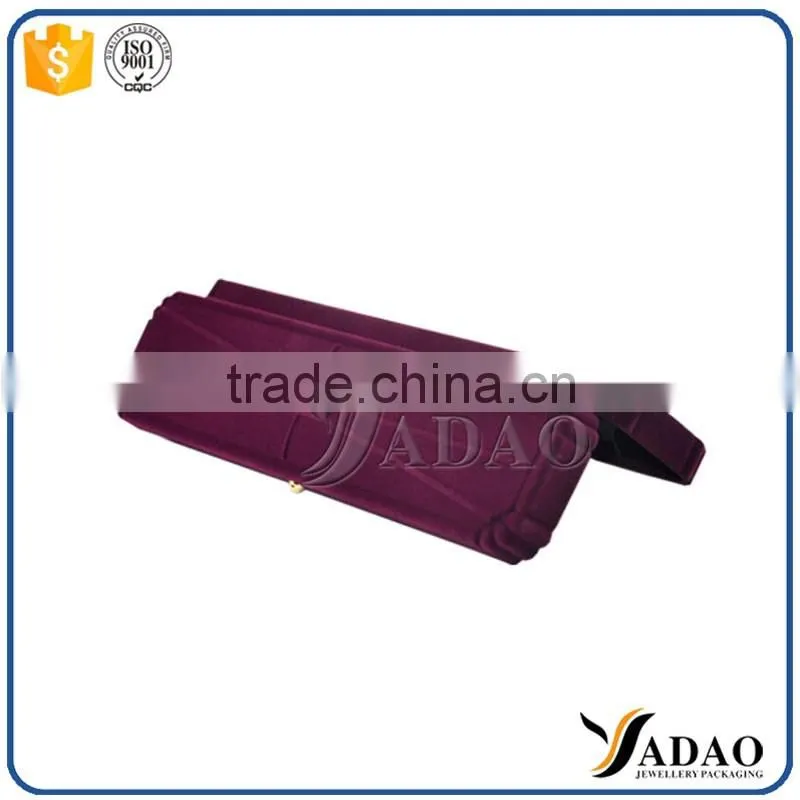Customized various style purple velvet jewelry ring packaging boxes