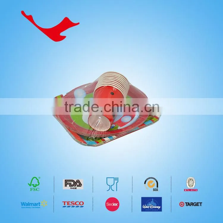 Christmas Party Round Printed paper plate for fruit & sweet