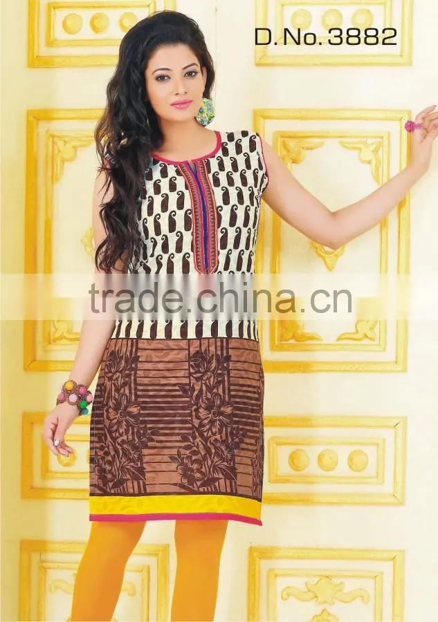 Fancy printing long dress tunics