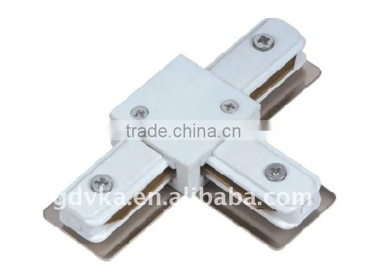 2 line X-connector track rails with easy installation