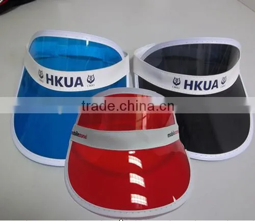 Hot Selling Summer UV Protection Plastic PVC Transparent Sun Visor Cap