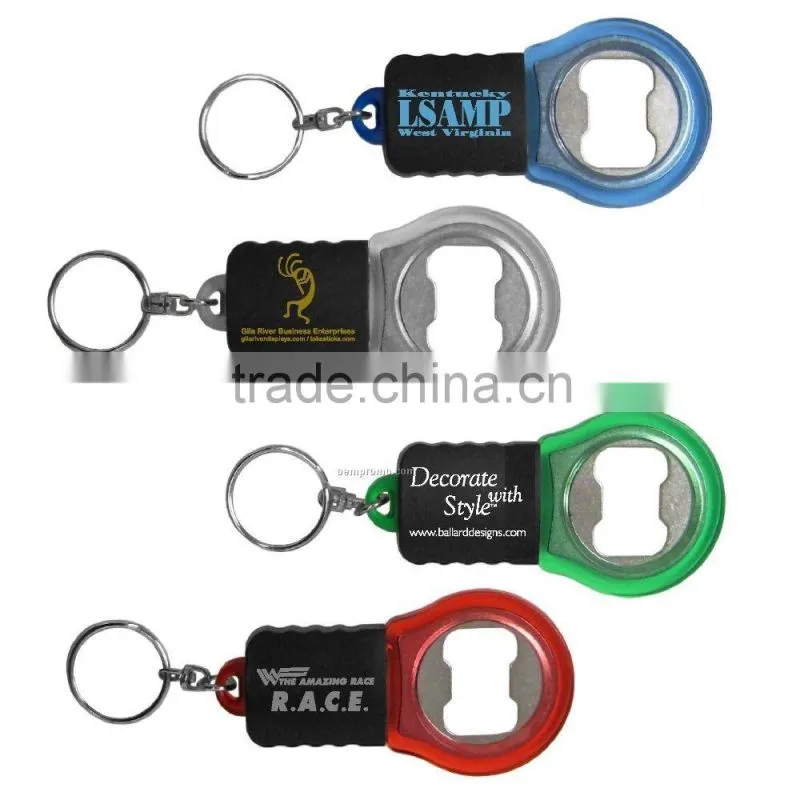 Cheap Plastic LED Flashlight Keychain Bottle Opener