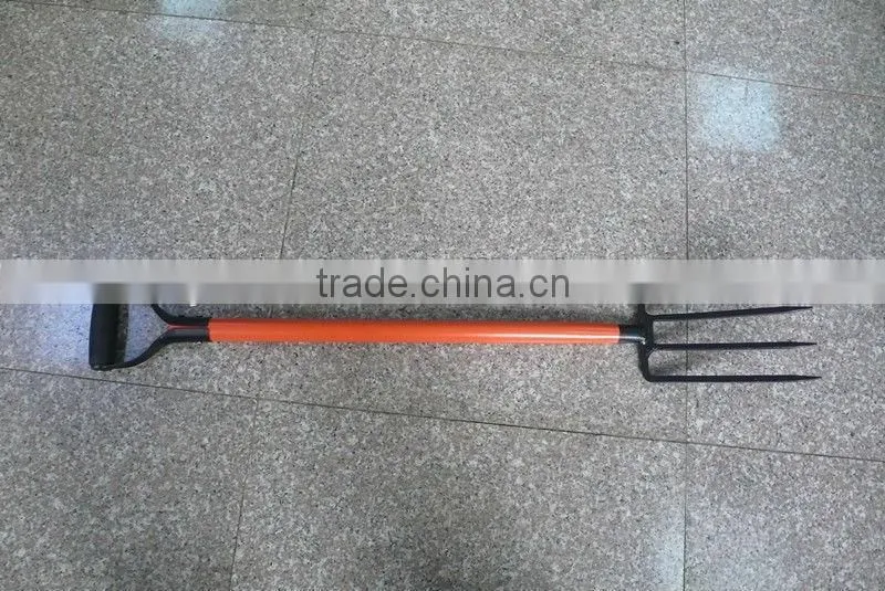 4 Prong Welded Metal Handle Digging Fork F106OD With Iron D Grip