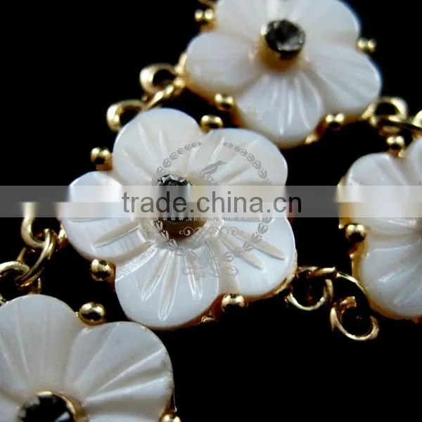 vintage white shell flower chunky choker fashion women statement necklace jewelry 2013 6390023