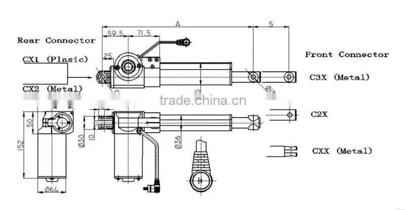electric motor linear actuator 12v 300mm stroke