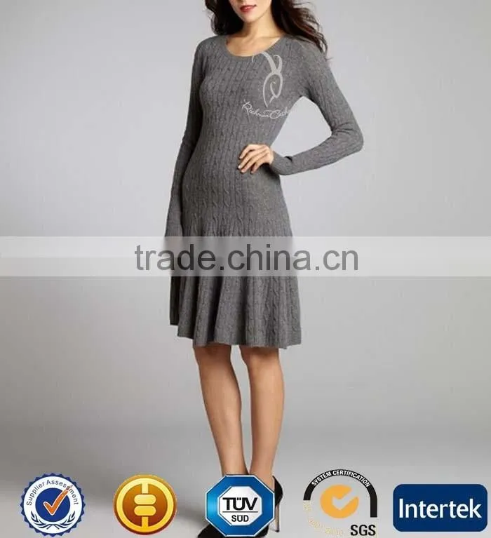100% Cashmere Sweater Evening Dress For Fat Women