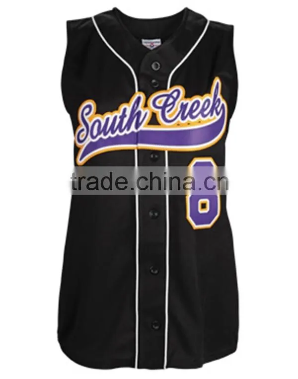 sublimation plain black custom softball uniforms