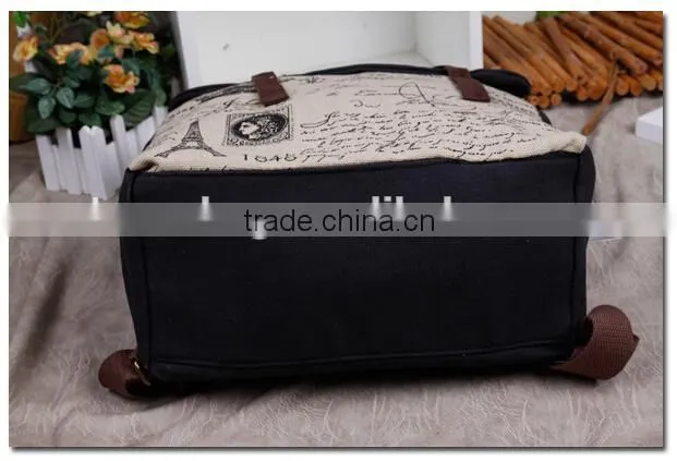 factory fashion canvas school backpack for teenage girls