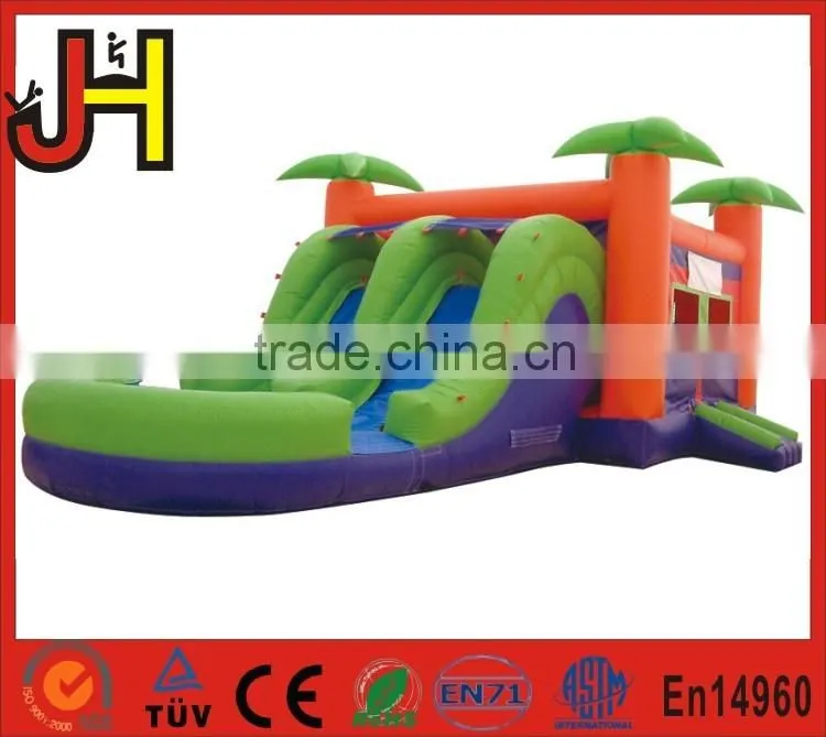 2016 Funny Double Lanes Inflatable Dry Slide For Sale