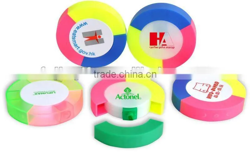 3 in 1 circle round shaped geometric figures promotional highlighter pen with shapes for promotion/Highlighter marker