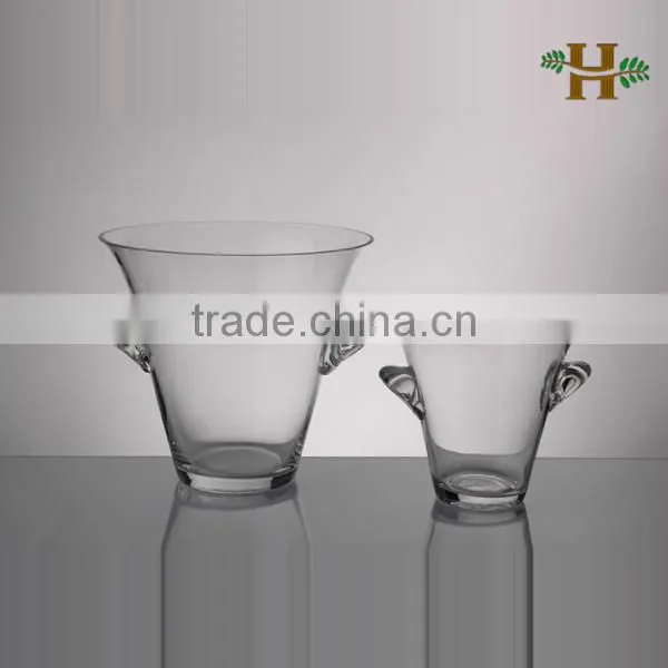 Handmade Glass Pot, Clear Reversible Trumpet Glass Vase