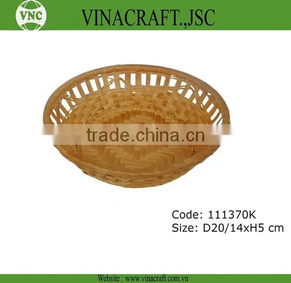 Green double wall woven bamboo basket