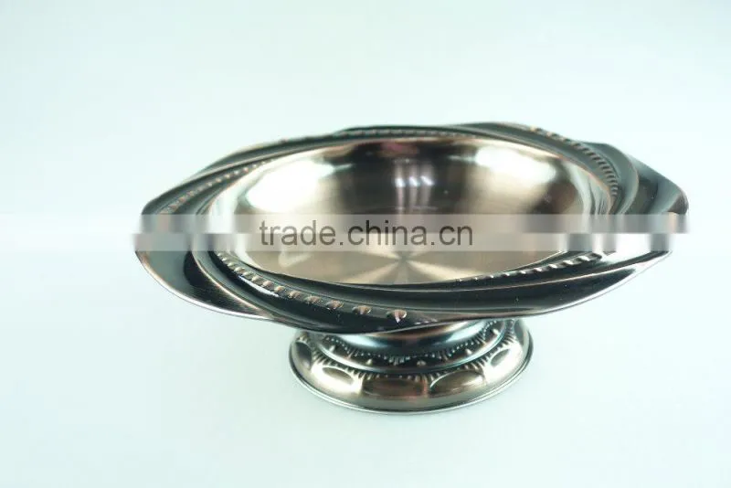 2015 Hot sale Vintage Style Unique golden stainless candy dishes