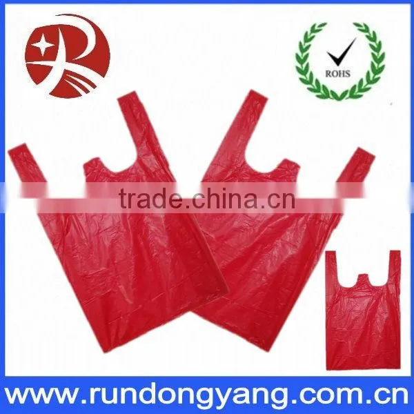 Factory price HDPE plastic t shirt garbage grocery bag