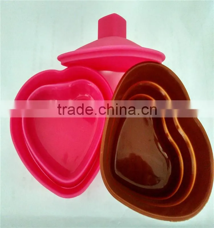2015 Portable Heat Resistance Silicone Folding Cup Silicone Heart Shape Cup