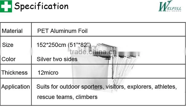 Aluminum foil emergency & survival blanket