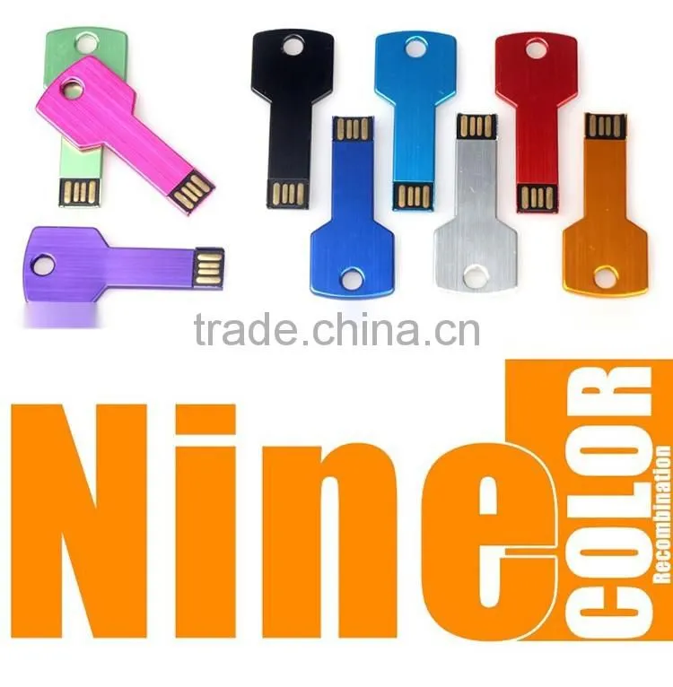 Colorful key shaped customized logo 4gb 8gb 16gb 32gb USB flash drive