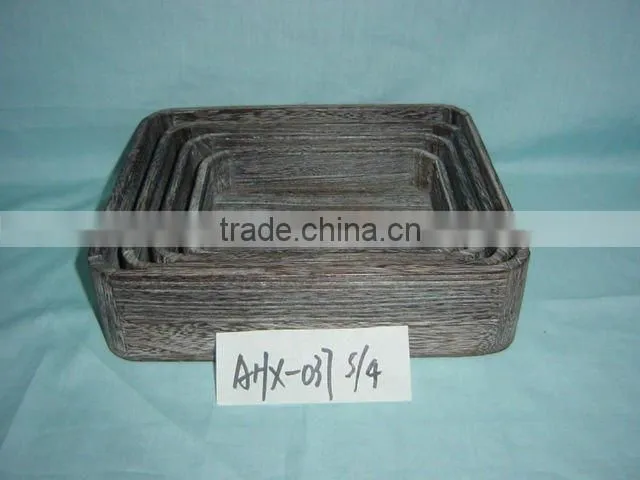 multifunctional handmade flat base wooden tray