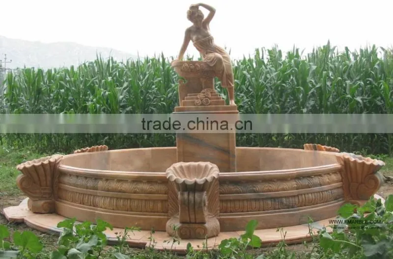 home decoration stone carving female statue fountain