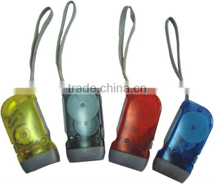 simple dynamo hand crank led flashlight