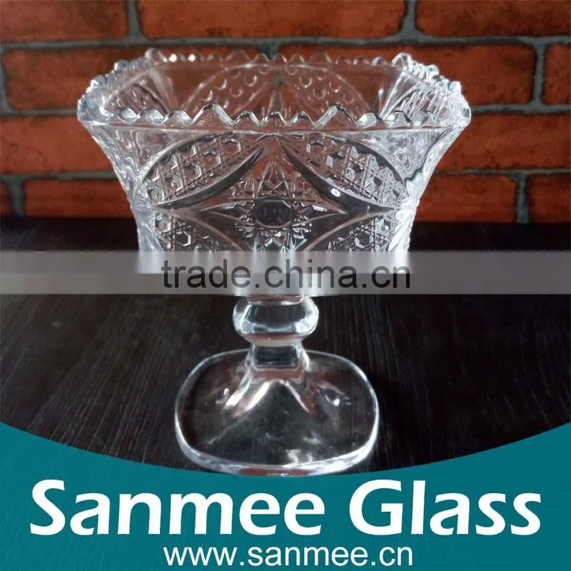 Elegant Embossed Ice Cream Bowl Hot Sale Gift Glass