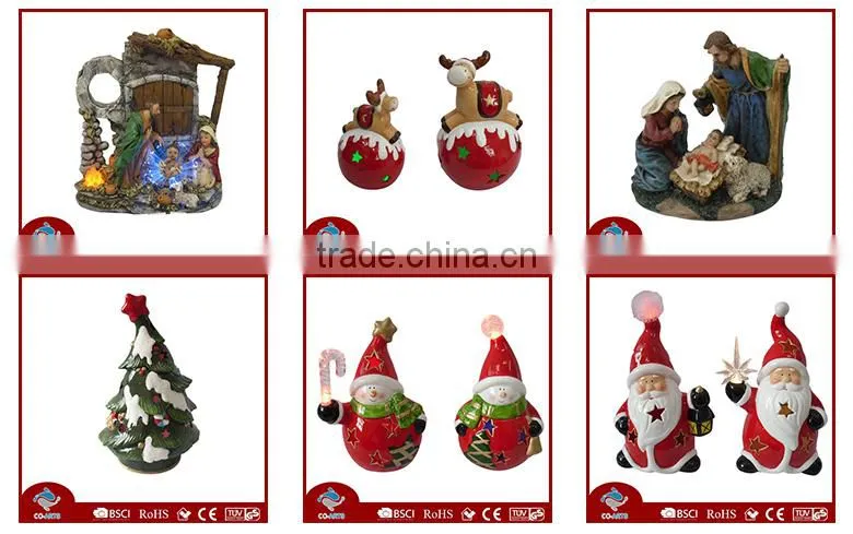 Tabletop Customized Lights up green Ceramic Christmas Tree