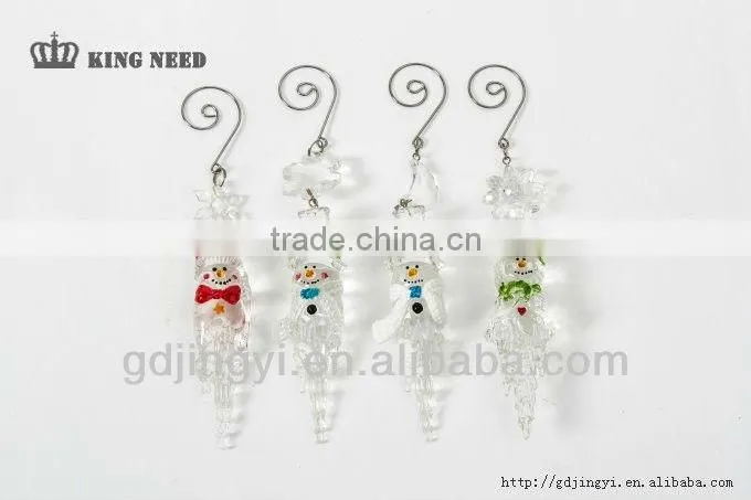 acrylic snowman head icicle Xmas hanging decorations