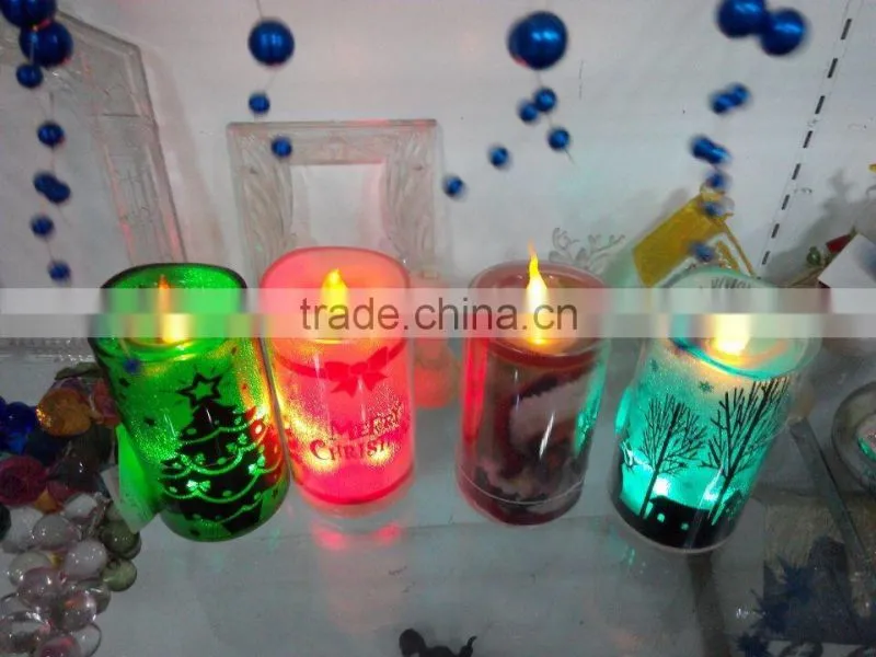 2015 high quality acrylic colorized led candle holders