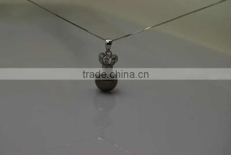 17'' 12-13mm black tahitian mother of pearl pendant necklace