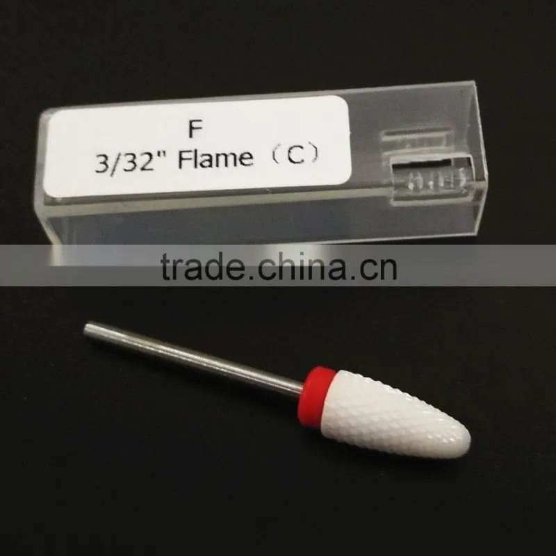 Fine Ceramic Nail Drill Bits - Flame Bit
