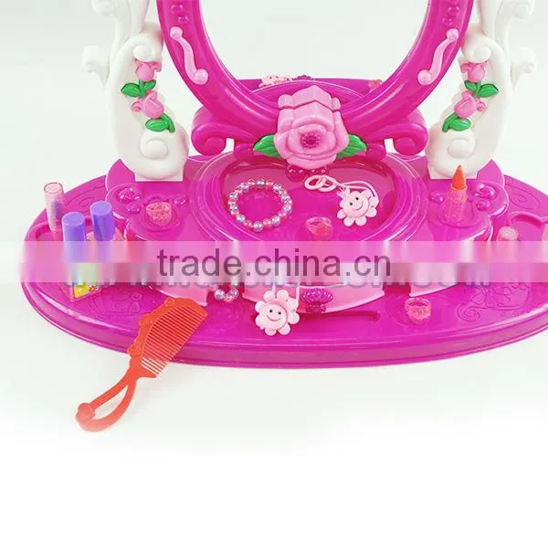 2014 children play toy entertainment Dressing Table models set toy with Music&Light play toy entertainment
