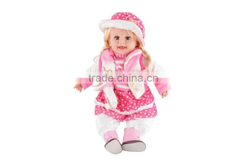 Creative design ABS functional plastic baby doll toy with 6sounds for sale