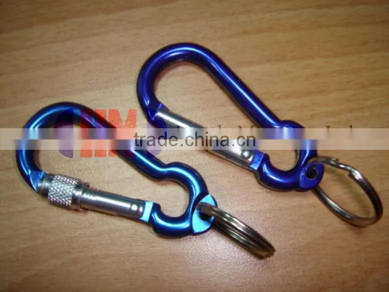 D Shaped Aluminum Carabiner Mini Keychain
