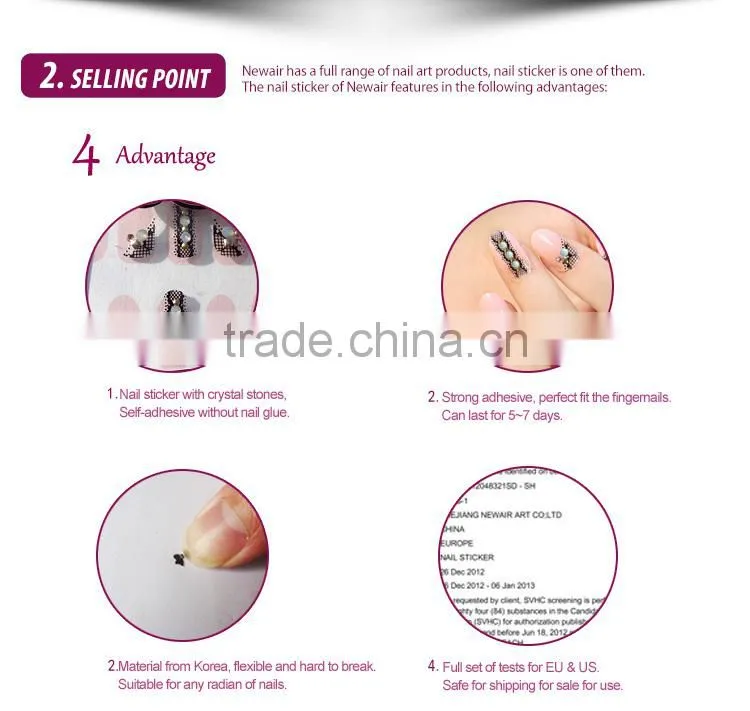 Hot sale easy nail decorated with flowers nail stickers wedding girl style custom DIY