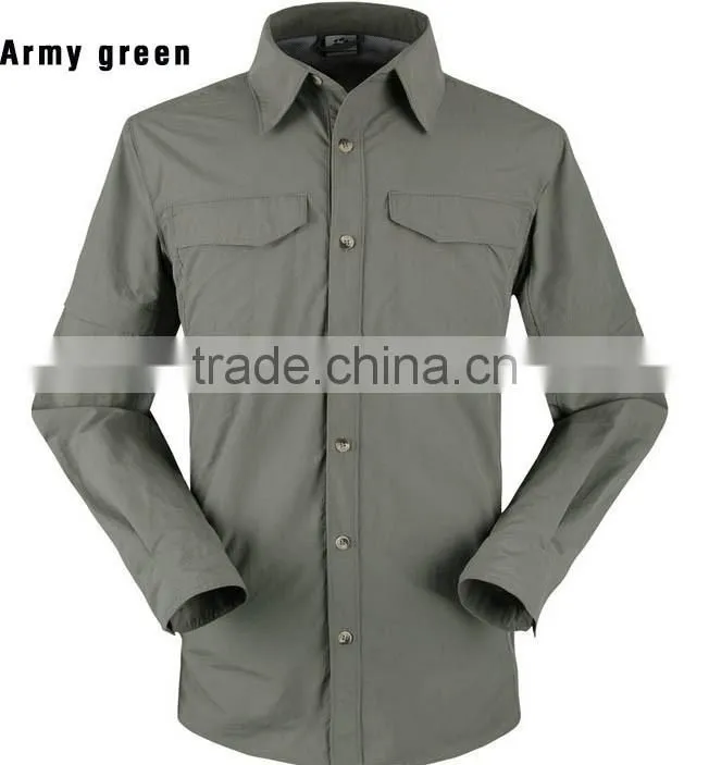 Outdoor Shirt Men wader Shirts uv long sleeve polyester quick dry vented fishing shirts