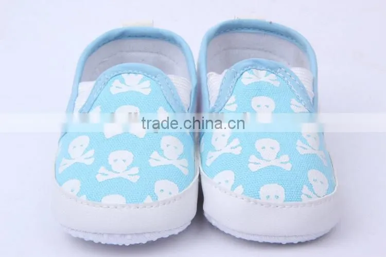 boys and girls blue skull cotton baby canvas shoes Halloween days shoes