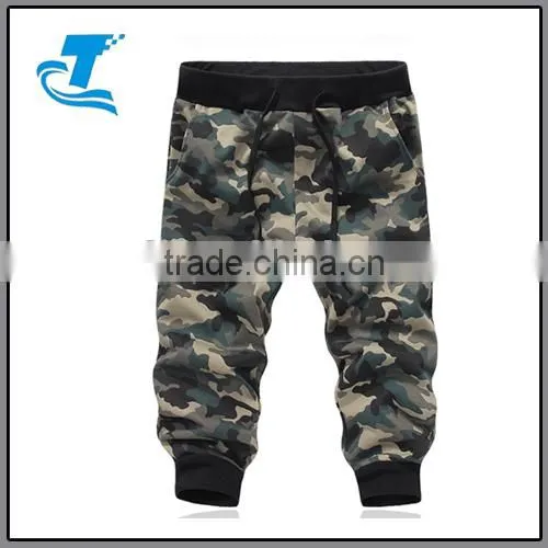Spring Sleeveless Camo Hoody Cropped Men Sports Suit