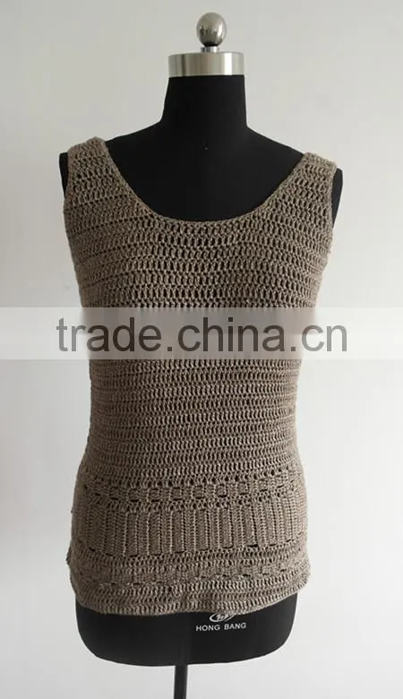 Fashion ladies hand crochet pullover sweater vest