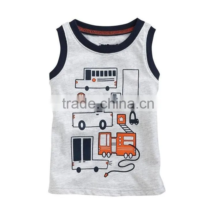 Fashion Design Custom Embroidery Wholesale Cheap 100 Cotton Kids Tank Top