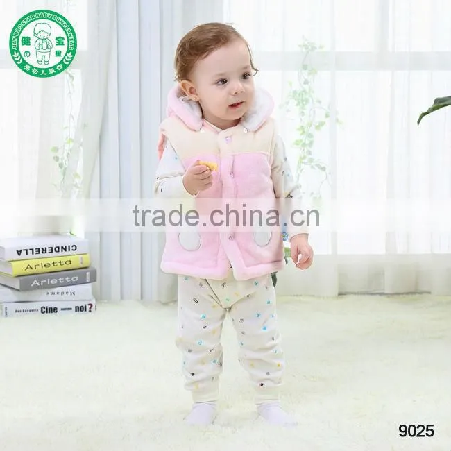 #9025** autumn/winter hot sale baby kids winter warm vest with hood, Baby/children/kid waistcoat, Baby's Heating Vest