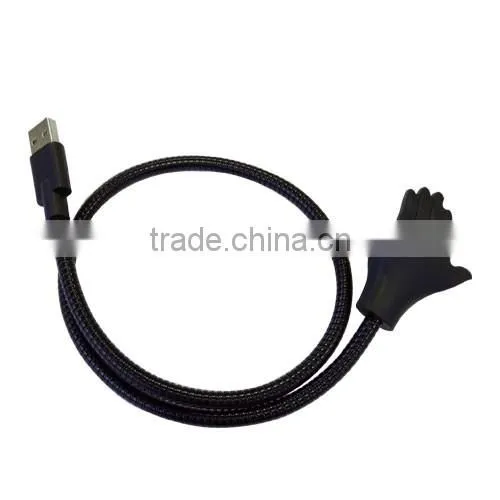 Creative Gift Palm Type Flexible Tube Metal Lazy Mobile Phone Bracket Charging Data Cable