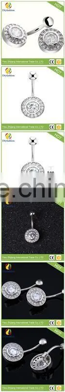 Hot selling AAA cubic zricon navel ring with low price