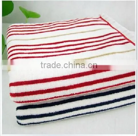 100% cototn two color striped hand towels gym towels
