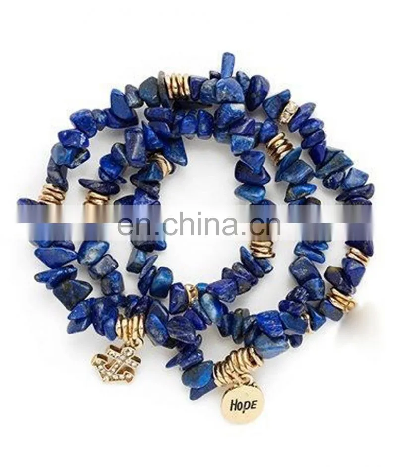 Sequin green agate chip stretch bracelet