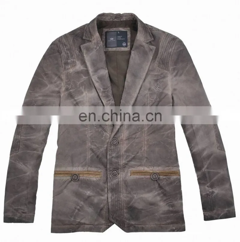 2015 lastest fashion suit style slim fit leather jacket