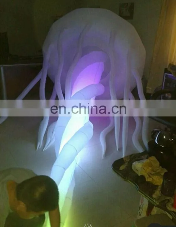 Purple inflatable jellyfish scaleph LED light, decoration for trade show