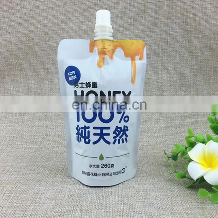 Reusable Food Grade Reusable Aluminum Foil Honey Packaging Spout Pouch For Man