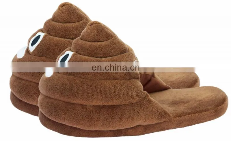 Dog face embroidered cute soft plush stuffed slippers