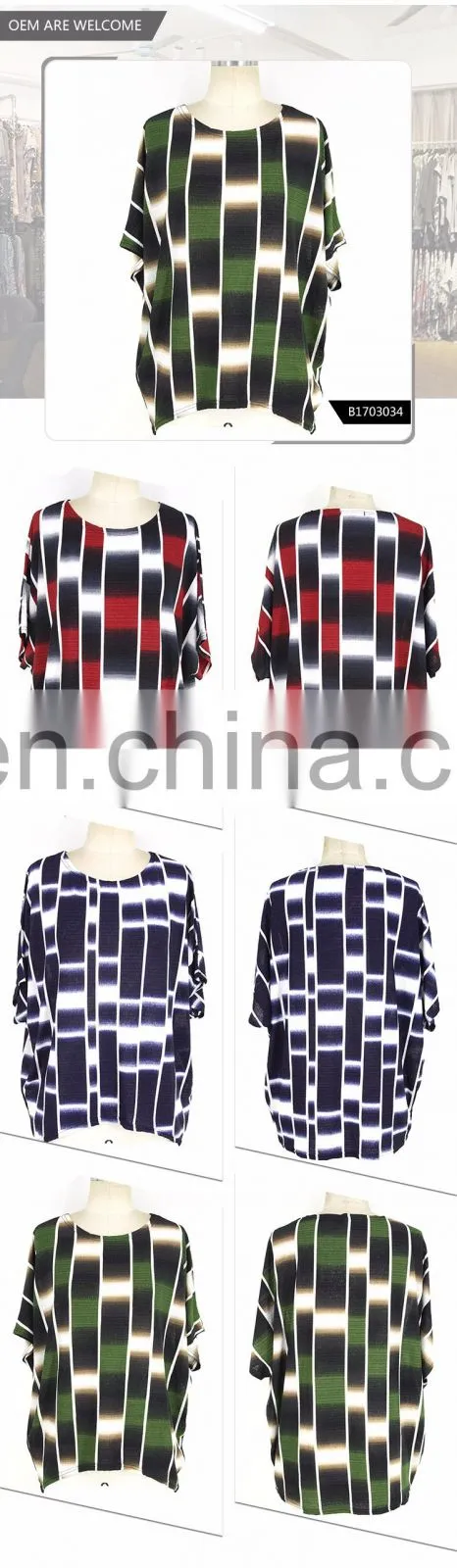 Crew Neck Latest Design Summer Wholesale Tunic Female Tops