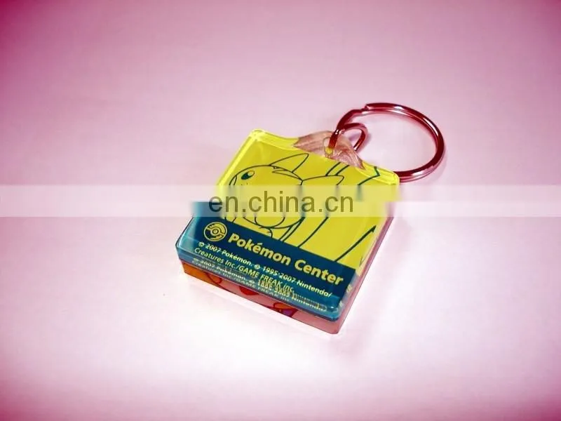 printed photo insert plastic 3d acrylic keychain